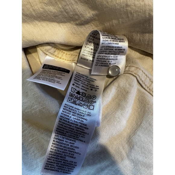 Levi's Women's Large Cream Shirt Top Long Sleeve Pearl Snap Collared 100% Cotton - Picture 4 of 4